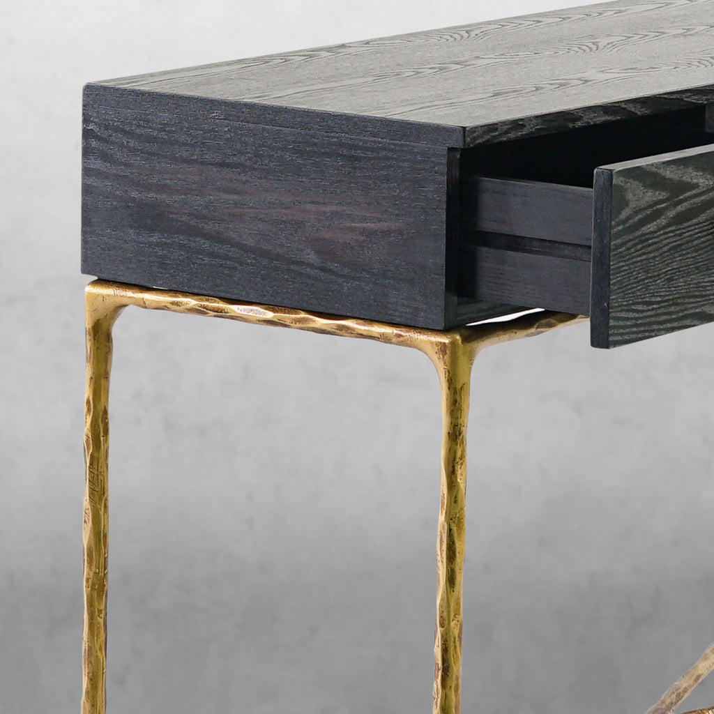 Vintage Forged 3 Drawer Desk