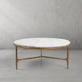 Vintage Forged Marble Round Coffee Table