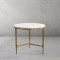 Vintage Forged Marble Round Side Table