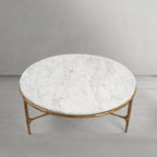 Vintage Forged Marble Round Coffee Table