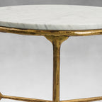Vintage Forged Marble Round Side Table