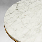 Vintage Forged Marble Round Side Table