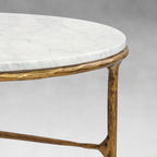 Vintage Forged Marble Round Coffee Table