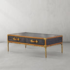 Vintage Forgedvintage Leather Square Coffee Table