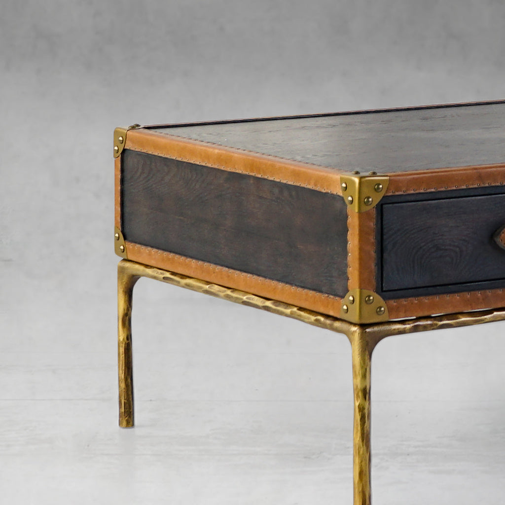 Vintage Forgedvintage Leather Square Coffee Table