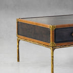 Vintage Forgedvintage Leather Square Coffee Table
