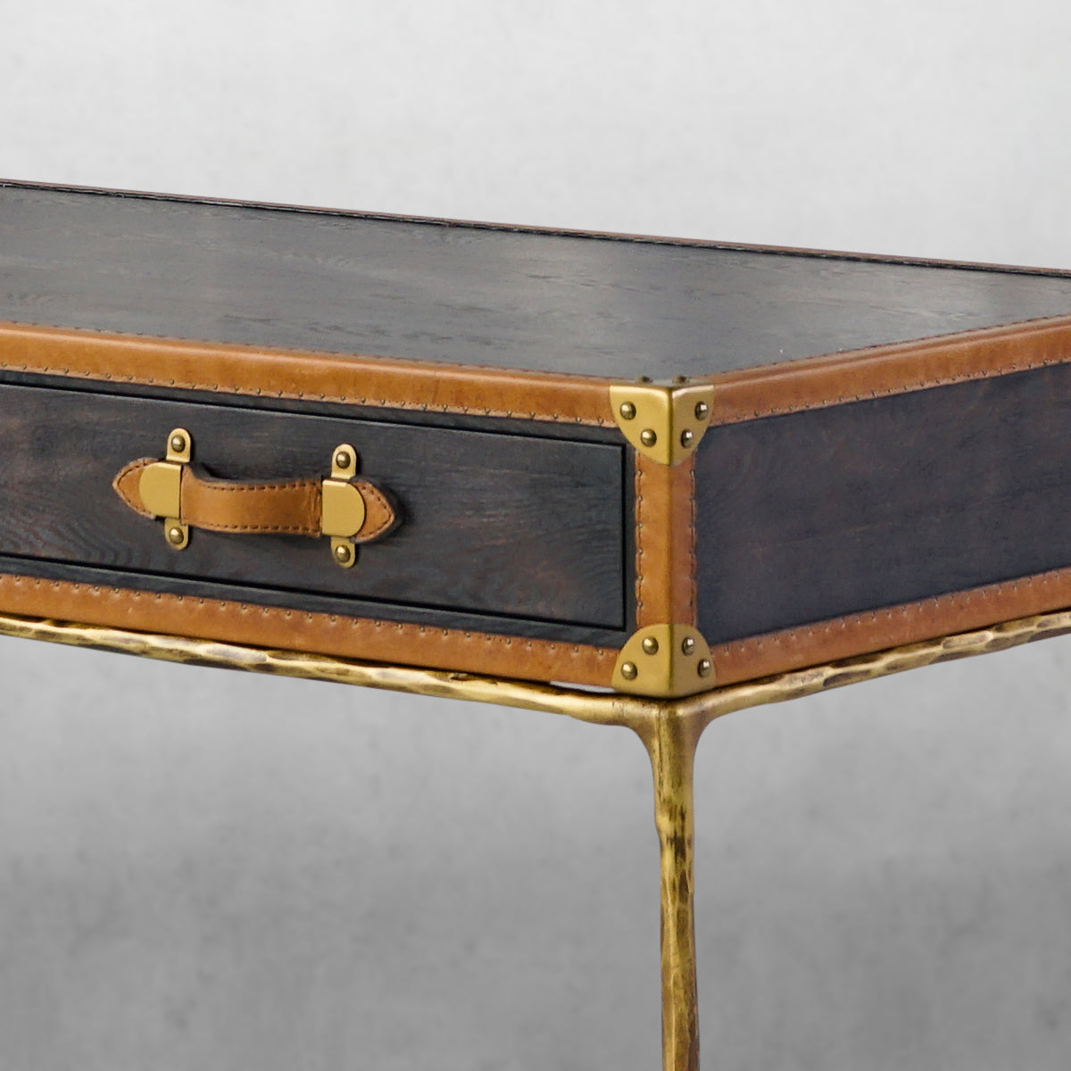 Vintage Forgedvintage Leather Square Coffee Table