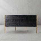 Vintage Forged Metal Frame Rattan Side Cabinet
