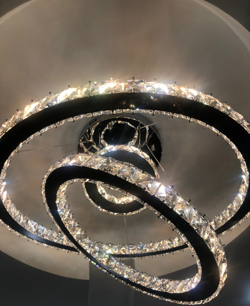 Light Luxury 5 / 6 / 7 Rings Crystal Chandelier for Staircase / foyer / villa
