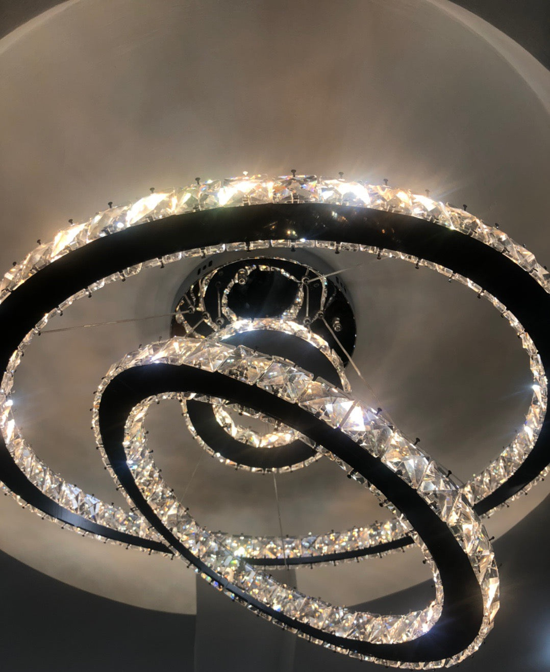 Light Luxury 5 / 6 / 7 Rings Crystal Chandelier for Staircase / foyer / villa