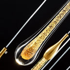 Gold Finish Glass Drops Pendant Chandelier Spiral Staircase Light with High-Quality Crystal