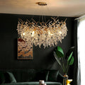 Albero Modern French-Style Branch Crystal Chandelier with Crystal Leaf