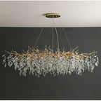 French Branch Elegant Crystal Leaves Chandelier