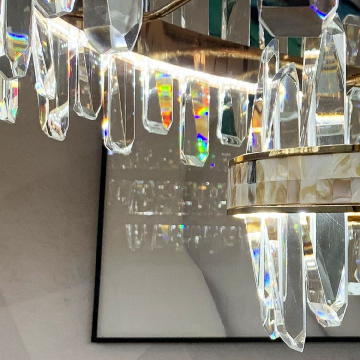 Affordable Round K9 Crystal Chandelier Lighting for Living Room Modern Rectangle Pendant Lamp for Dining Table