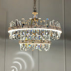 Affordable Round K9 Crystal Chandelier Lighting for Living Room Modern Rectangle Pendant Lamp for Dining Table