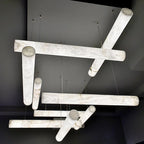 Alabaster Cylindrical Chandelier 47.2"