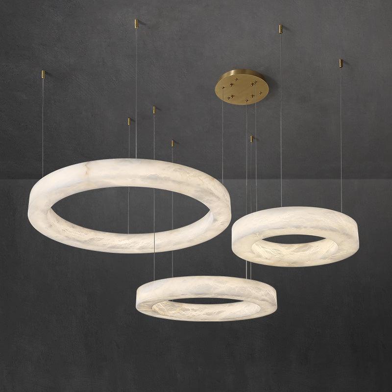 Glacera Alabaster Round Chandelier 19-Inch27-Inch36-Inch60-Inch