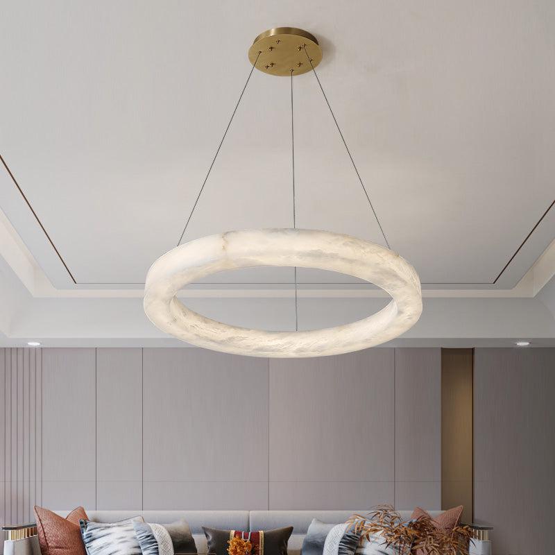 Glacera Alabaster Round Chandelier 19-Inch27-Inch36-Inch60-Inch