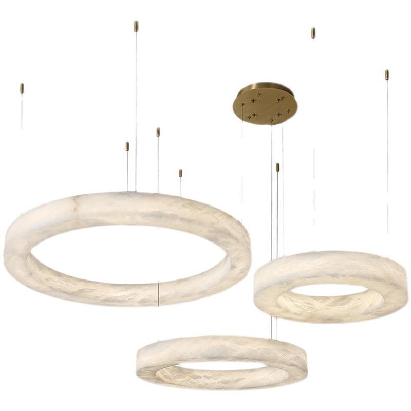 Glacera Alabaster Round Chandelier 19-Inch27-Inch36-Inch60-Inch