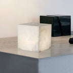 Alabaster Cubic Table Lamp