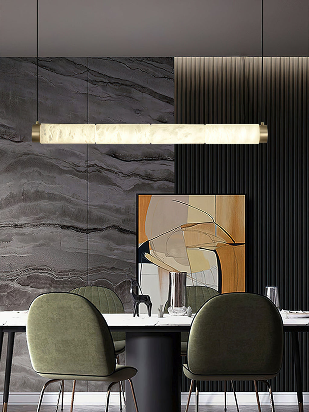 Alabaster Strip Pendant Light