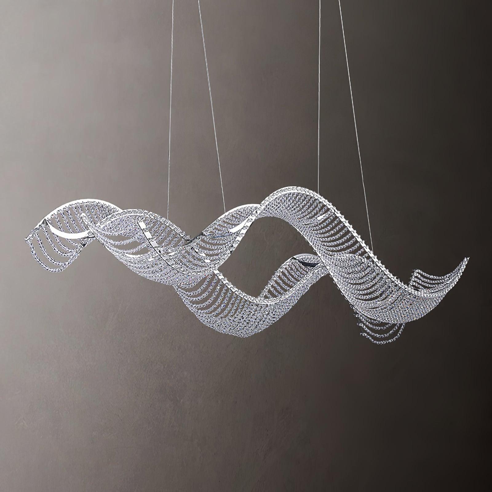 Modern Wavy Crystal Chandelier for Dining Room / kitchen Island