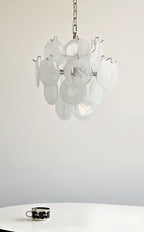 Aqua White Glass Murano Chandelier