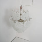 Aqua White Glass Murano Chandelier