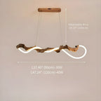 Sculpted Branch Wood-Look Linear Chandelier