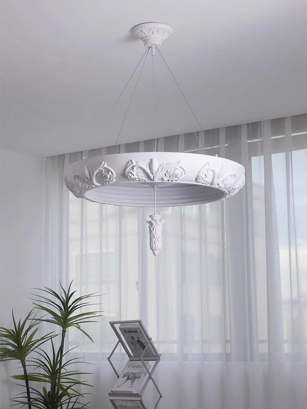 Artistic Carved Plaster Chandelier