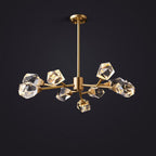 Masonry Faceted Crystal Prisms Chandelier
