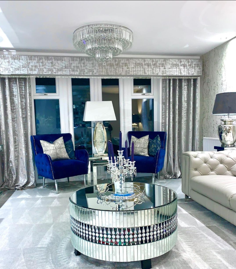 Extra Large Multi-Tier Round Flush Mount Crystal Rods Chandelier for Living Room