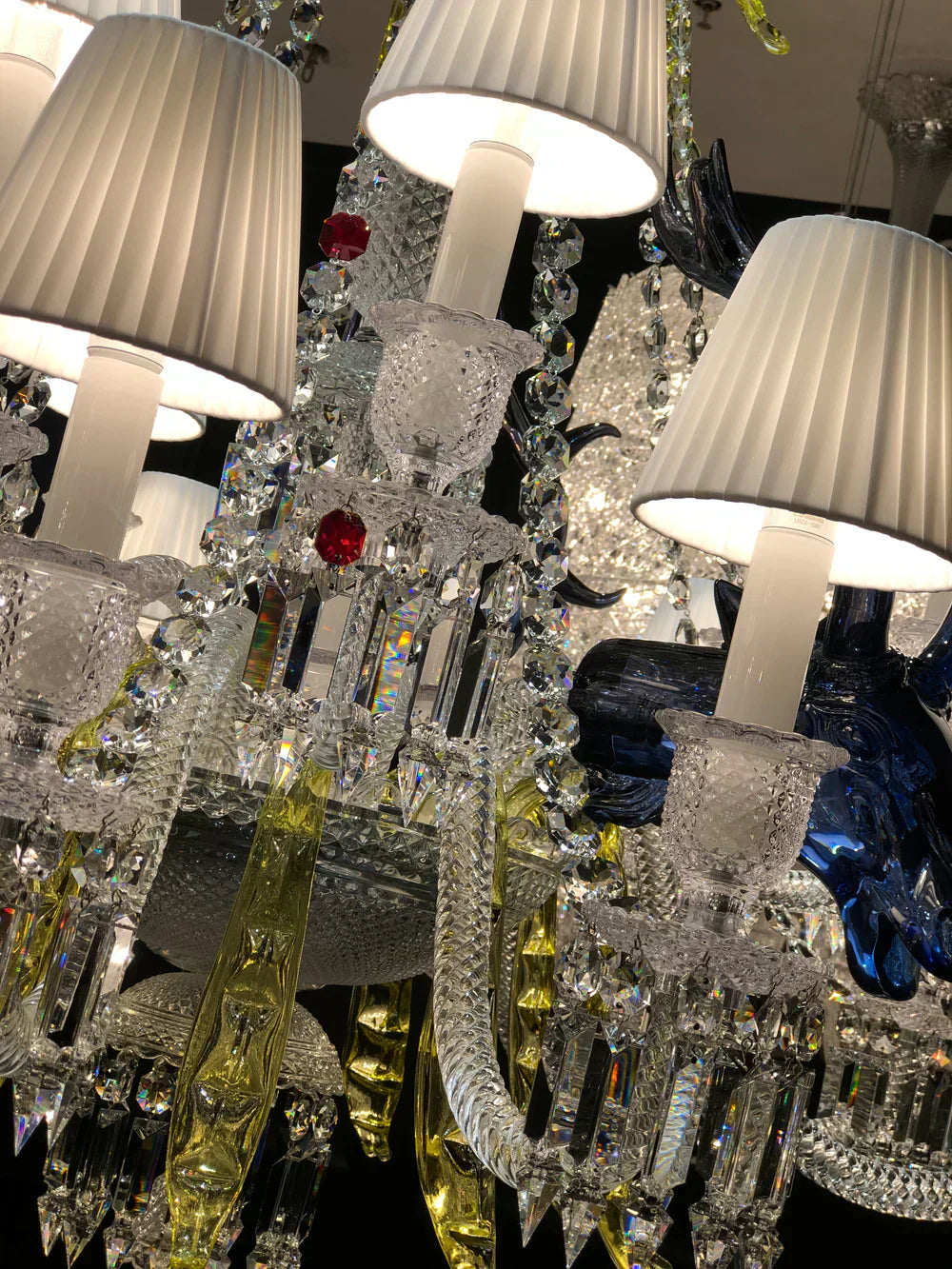 Maria Classic Colorful Candle Branch Blue Deer Crystal Chandelier for Living Room / dining Room