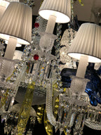 Maria Classic Colorful Candle Branch Blue Deer Crystal Chandelier for Living Room / dining Room
