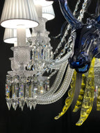 Maria Classic Colorful Candle Branch Blue Deer Crystal Chandelier for Living Room / dining Room