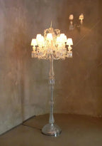 Auralite Classic Luxury Zénith Crystal Candelabra with Fabric Shade