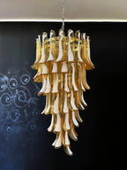 Petals Spiral Murano Amber Chandelier