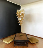 Petals Spiral Murano Amber Chandelier
