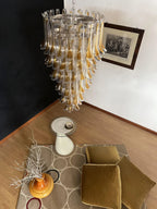 Petals Spiral Murano Transparent Chandelier