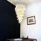 Petals Spiral Murano Transparent Chandelier