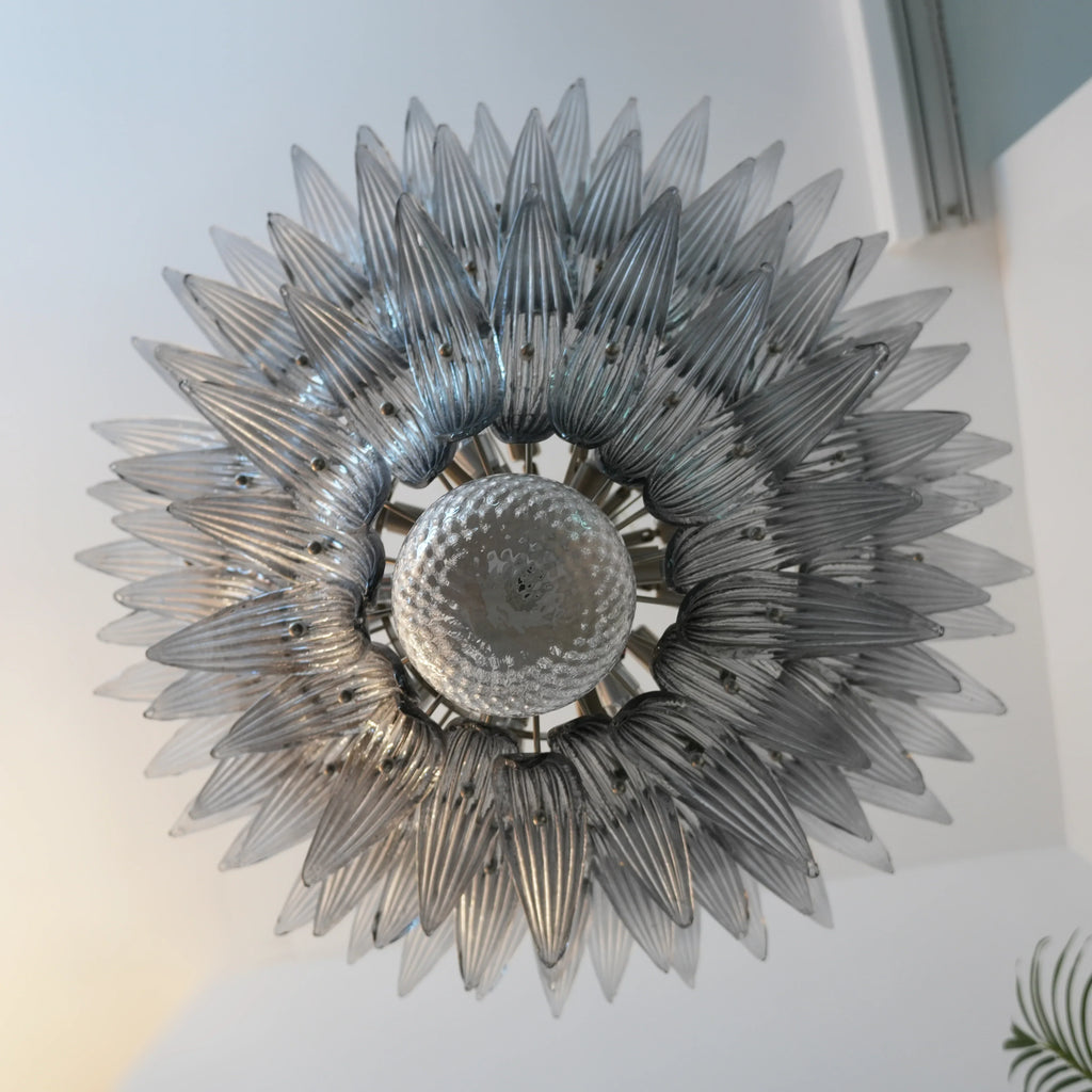 Beautifully Murano Palmette Smoked Chandelier