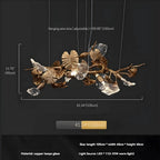Btria Branch Copper Leaf Linear Chandelier