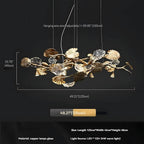 Btria Branch Copper Leaf Linear Chandelier