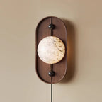Bezel Alabaster Plug-in Wall Lamp