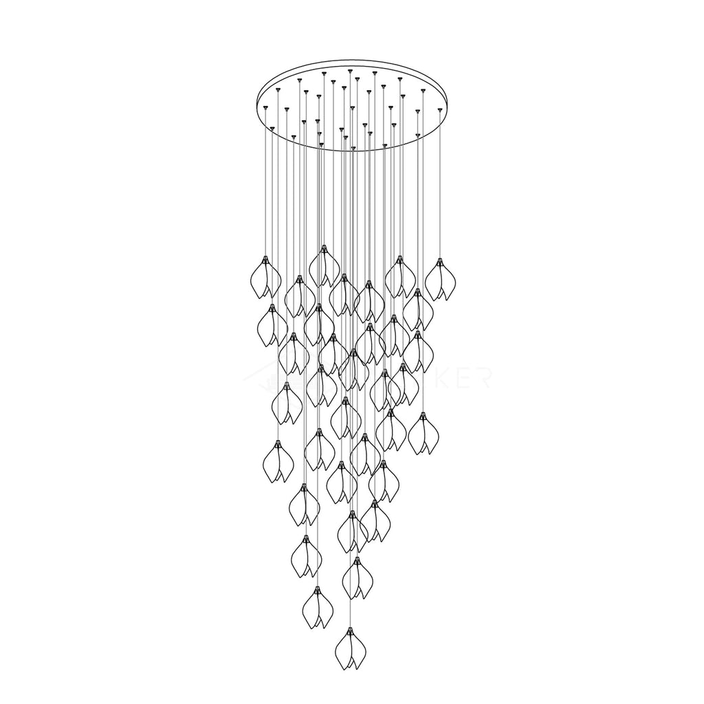 Galaxy Celeste Flora Crystal Spiral Chandelier
