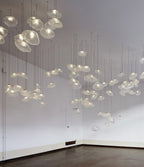 Blown Glass Mesh Pendant Light