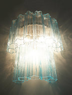Blue Murano Glass Tube Wall Sconces