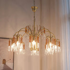 Brass Candle Crystal Chandelier