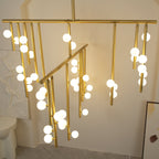 Brass Drop System Chandelier