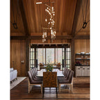 Brass Drop System Chandelier